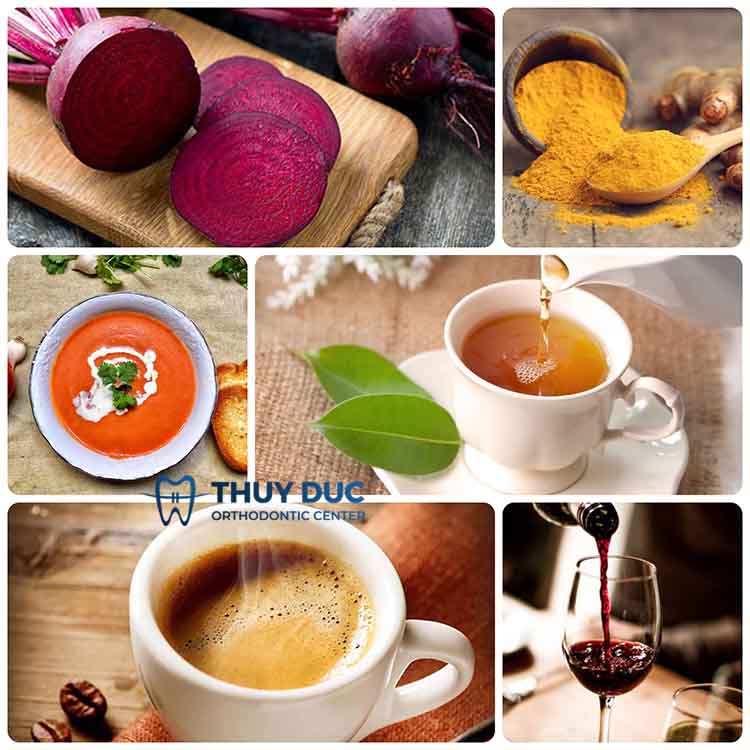 Sử dụng đồ ăn, nước uống có màu đậm 1 Sử dụng đồ ăn, nước uống có màu đậm 1