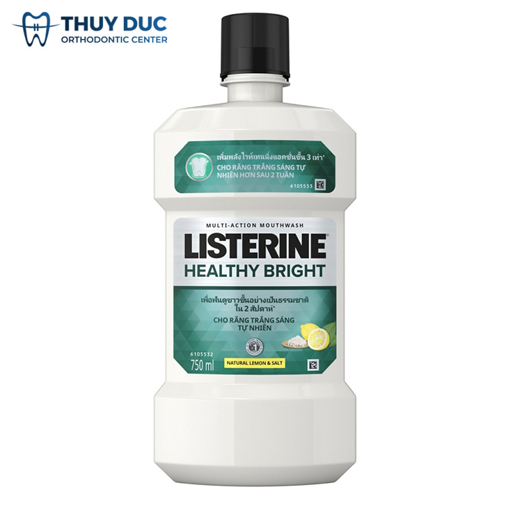 Nước súc miệng Listerine Healthy Bright 1 Nước súc miệng Listerine Healthy Bright 1
